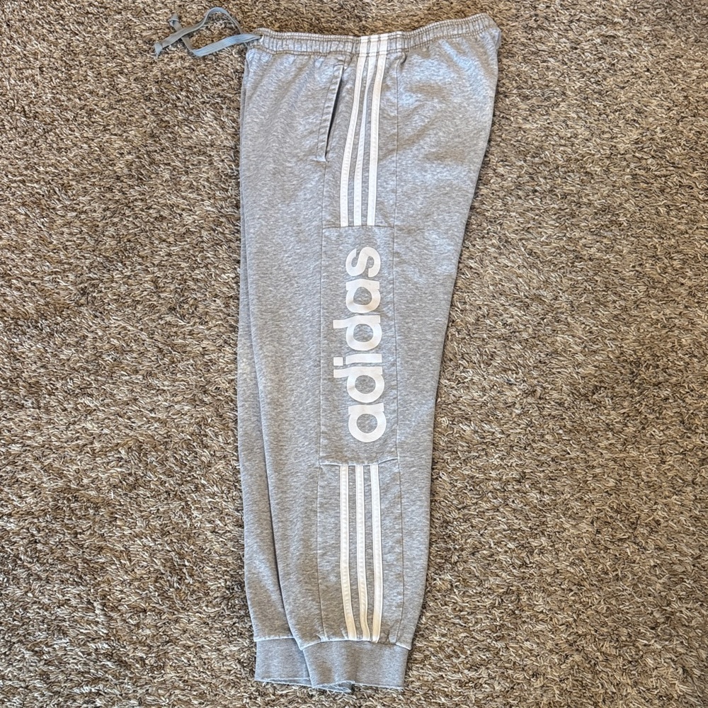 Adidas Mens Light Gray Sweatpants